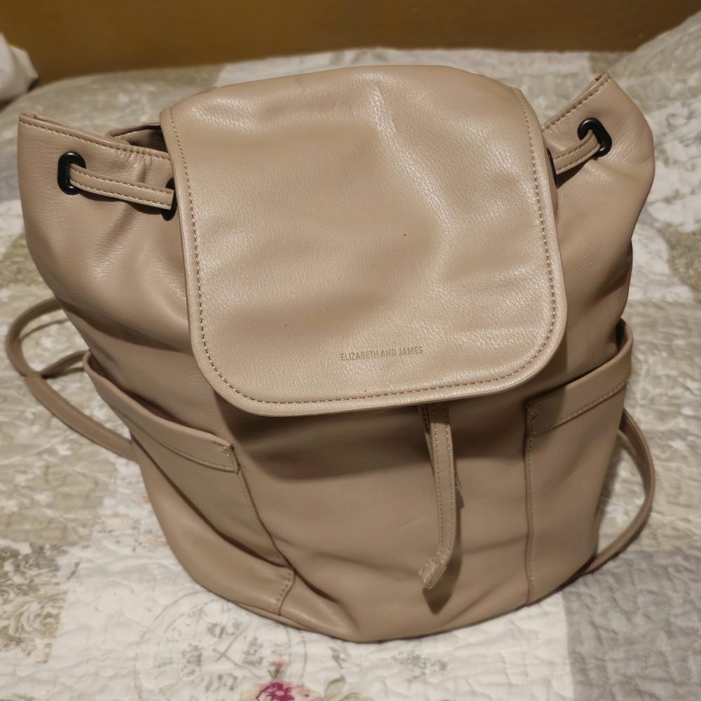 Elizabeth and James Beige Leather Backpack